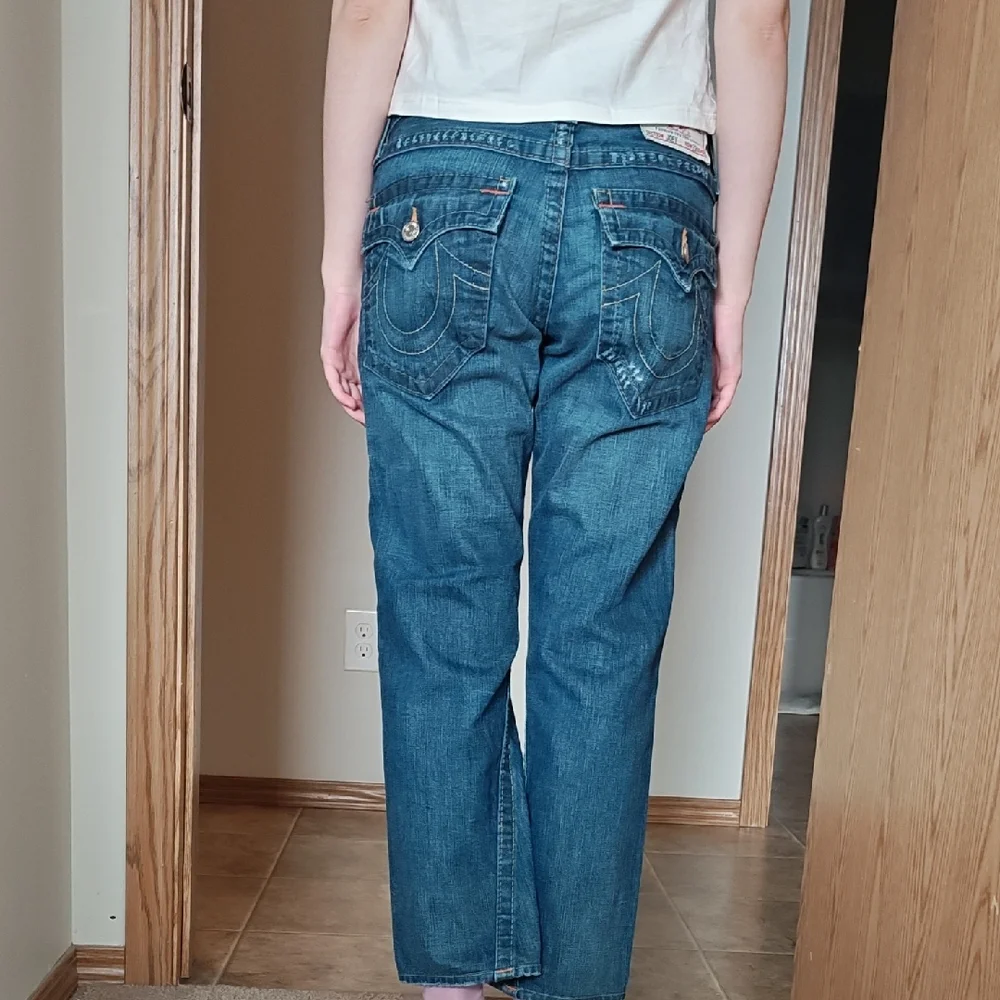 Tru Religion 💙 Distressed Women's Blue Jeans 16'' - Picture 10 of 10